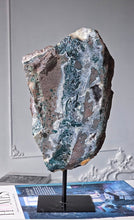 Load image into Gallery viewer, Black Amethyst x Cacoxenite Cluster on Black Stand - 2.58kg #122
