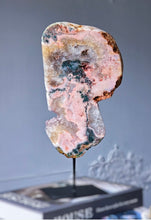 Load image into Gallery viewer, Pink Amethyst x Green Jasper Slab on Black Stand - 1.85kg #17

