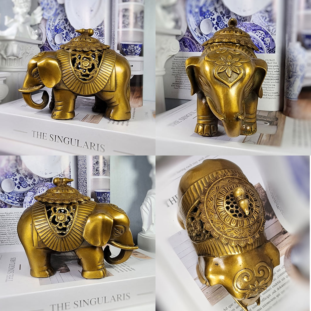 Copper Elephant Incense Pot / Holder