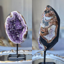 Load image into Gallery viewer, Amethyst x Tiger Jasper Geode / Cave on Stand - 2.26kg #134
