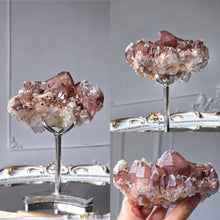 Load image into Gallery viewer, Red Phantom Quartz Cluster / Double Terminated on Silver Stand - 646g #403
