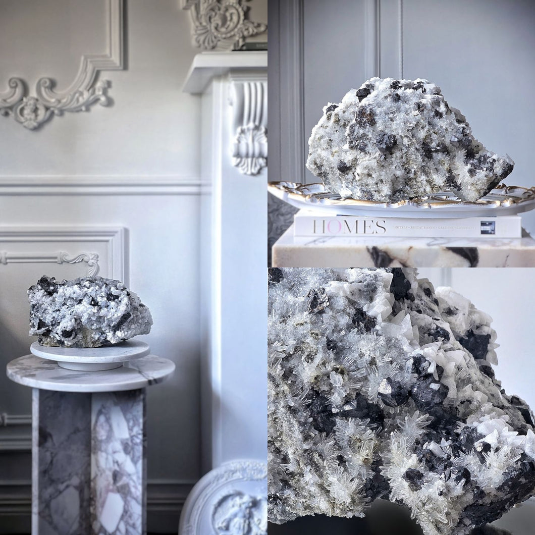 Large Quartz with Calcite and Galena - 6.34kg #1