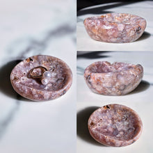 將圖片載入圖庫檢視器 Pink Flower Agate Bowl / Jewellery Dish Tray - small 157g #387
