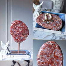 이미지를 갤러리 뷰어에 로드 , Pink Amethyst Slab on Rose Gold Stand - 1.66kg #348
