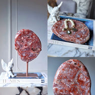 Pink Amethyst Slab on Rose Gold Stand - 1.66kg #348