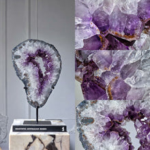 이미지를 갤러리 뷰어에 로드 , Large Rutilated Amethyst Portal / Slab on Black Stand - 7.16kg #135

