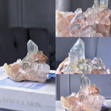 Load image into Gallery viewer, Green Phantom Pink Himalayan Quartz Cluster - small 185g #550
