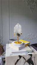 Load and play video in Gallery viewer, Garden Quartz / Lodolite Tower on Gold Stand - 1.25kg #179
