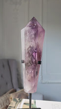 Load and play video in Gallery viewer, Phantom Amethyst Wand on Black Stand - 716g #4
