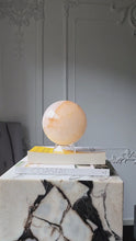 Load and play video in Gallery viewer, Large White Quartz Sphere x Golden Healer Inclusion - 3.15kg
