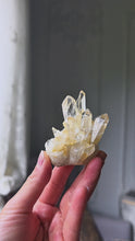 Load and play video in Gallery viewer, High Grade Golden Healer Quartz Cluster on Stand - mini 78g #71

