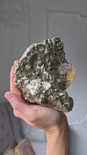 將影片載入圖庫檢視器並播放，Pyrite on Fluorite Cluster - 1.12kg #131
