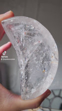 Load and play video in Gallery viewer, Rainbow Clear Quartz Moon Bowl - small #098
