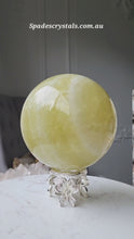 Load and play video in Gallery viewer, Large Lemon Citrine Quartz Sphere - 2.36kg #99
