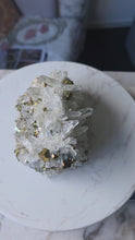 Load and play video in Gallery viewer, Golden Pyrite in Clear Quartz Cluster - 1.14kg #102
