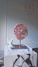 비디오를 갤러리 뷰어 Pink Amethyst Slab on Rose Gold Stand - 1.66kg #348에 로드 및 재생
