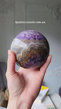 Load and play video in Gallery viewer, Amethyst &amp; Agate Sphere - 1.07kg #66
