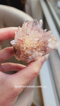 Load and play video in Gallery viewer, Golden &amp; Red Chrysanthemum Quartz Cluster - small 81g #327
