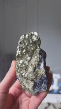 Load and play video in Gallery viewer, Pyrite on Fluorite Cluster - 298g #126

