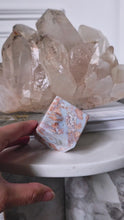 비디오를 갤러리 뷰어 Pink &amp; Blue Agate Cube - 197g #351에 로드 및 재생
