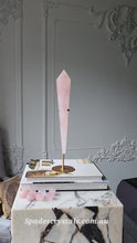 Load and play video in Gallery viewer, Rose Quartz Wand on Gold Stand - 590g #5
