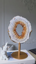 Load and play video in Gallery viewer, Citrine Quartz Portal / Ring on Gold Stand - 2.11kg #532
