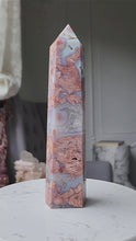 Load and play video in Gallery viewer, Pink &amp; Blue Flower Agate Tower - Large 1.15kg #64
