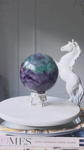 비디오를 갤러리 뷰어 Large Rainbow Fluorite Sphere - 2.77kg #308에 로드 및 재생
