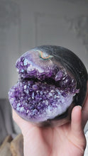 Load and play video in Gallery viewer, Amethyst Geode / Cave Sphere - 1.4kg #44
