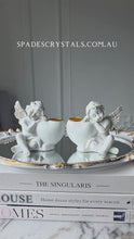 將影片載入圖庫檢視器並播放，Pair of Angel Candle Holders / Bookend - Home Decoration - White
