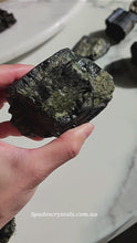 Load and play video in Gallery viewer, Green Tourmaline Cluster / Raw Stone - 275g #20
