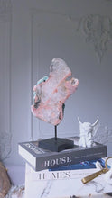Load and play video in Gallery viewer, Pink Amethyst Slab on Black Stand - 1kg #70
