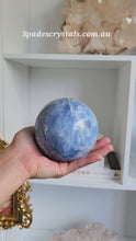비디오를 갤러리 뷰어 Blue Calcite Sphere - 968g #97에 로드 및 재생
