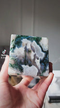 비디오를 갤러리 뷰어 Moss Agate Cube - 741g #197에 로드 및 재생
