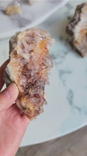 Load and play video in Gallery viewer, Golden &amp; Red Chrysanthemum Quartz Cluster - small 258g #340
