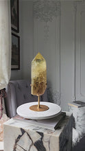 Load and play video in Gallery viewer, Large Phantom Smoky Citrine Quartz Tower on Gold Stand - 2.6kg #119
