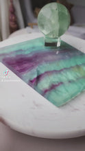 將影片載入圖庫檢視器並播放，Watermelon Fluorite Slab - 581g #124
