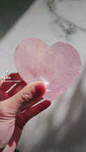 Load and play video in Gallery viewer, Rose Quartz Heart Bowl - small #105
