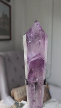 Load and play video in Gallery viewer, Phantom Amethyst Wand on Black Stand - 480g #3
