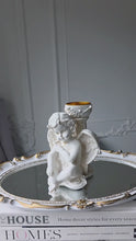 將影片載入圖庫檢視器並播放，Large Angel Sphere Holder /decoration Stand / Candle Holder  - White
