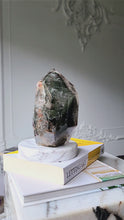 Load and play video in Gallery viewer, Garden Quartz / Lodolite Freeform on Gold Stand - 1.5kg #175
