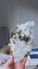 Load and play video in Gallery viewer, Pyrite in Clear Quartz Cluster - 965g #103
