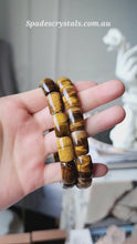 Load and play video in Gallery viewer, Tiger Eye Bracelet - Rectangle
