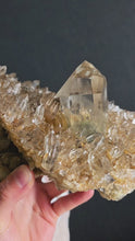 Load and play video in Gallery viewer, | RARE | Double Layer Golden Smoky Himalayan Quartz with Phantom Inclusion - 1.65kg #441
