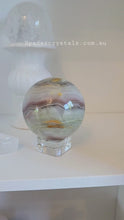 Load and play video in Gallery viewer, Pink Banded Calcite Sphere - 632g #132
