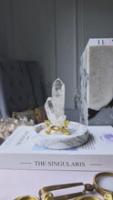 Load and play video in Gallery viewer, Lemurian Seed Quartz Cluster on Gold Stand - 191g #113
