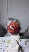 비디오를 갤러리 뷰어 Fire Quartz / Red Hematoid Quartz Sphere - 261g #27에 로드 및 재생
