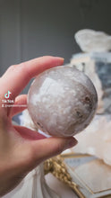 Load and play video in Gallery viewer, Pink Amethyst Flower Agate Sphere - 390g #147
