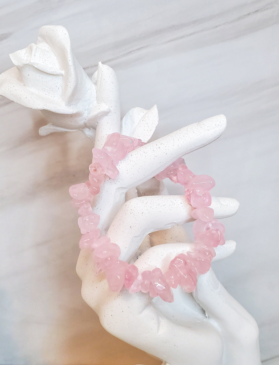 Rose Quartz Chips Bracelet