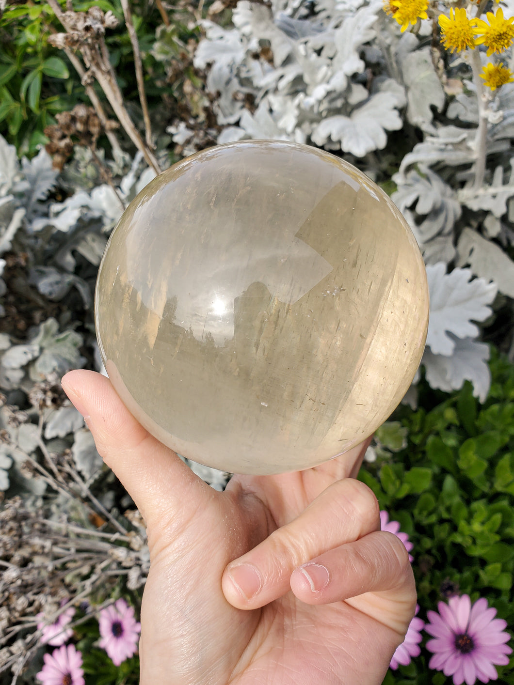 Honey Calcite Sphere -1.1kg #2